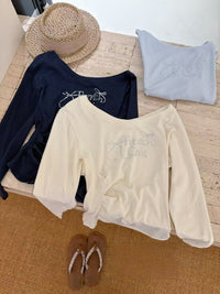 Kelly Designs Shiny Letters Off Shoulder Top (Instock)