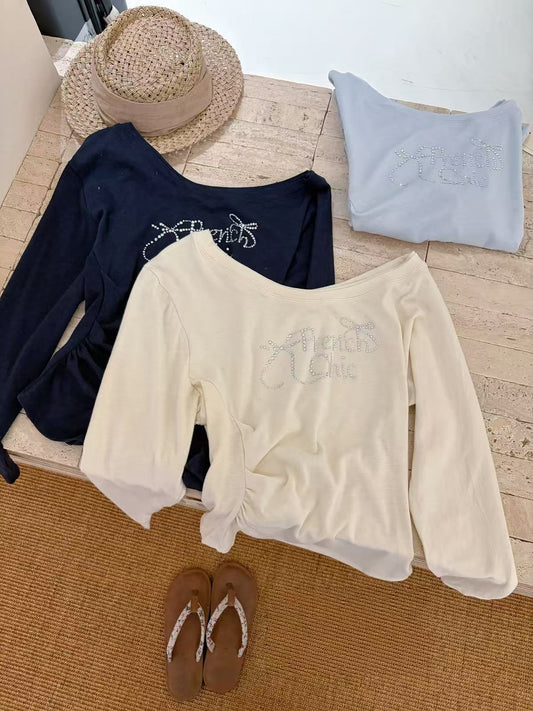 Kelly Designs Shiny Letters Off Shoulder Top (Instock)
