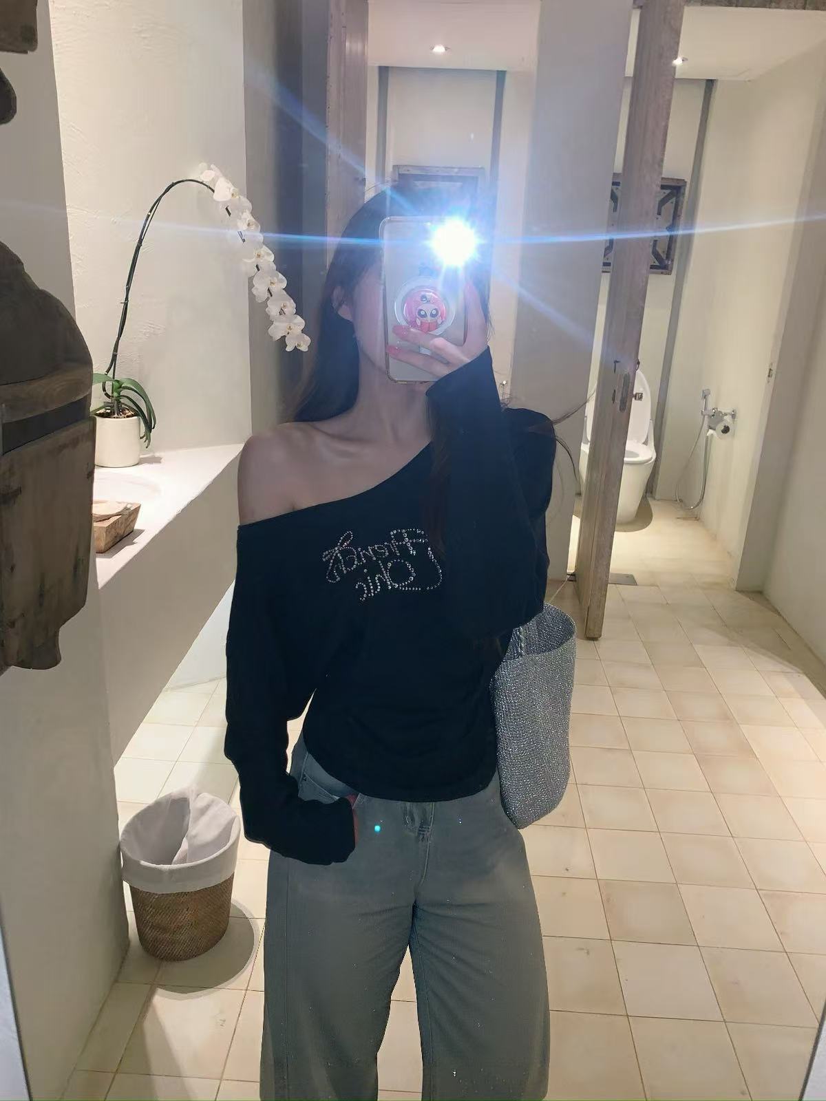 Kelly Designs Shiny Letters Off Shoulder Top (Instock)