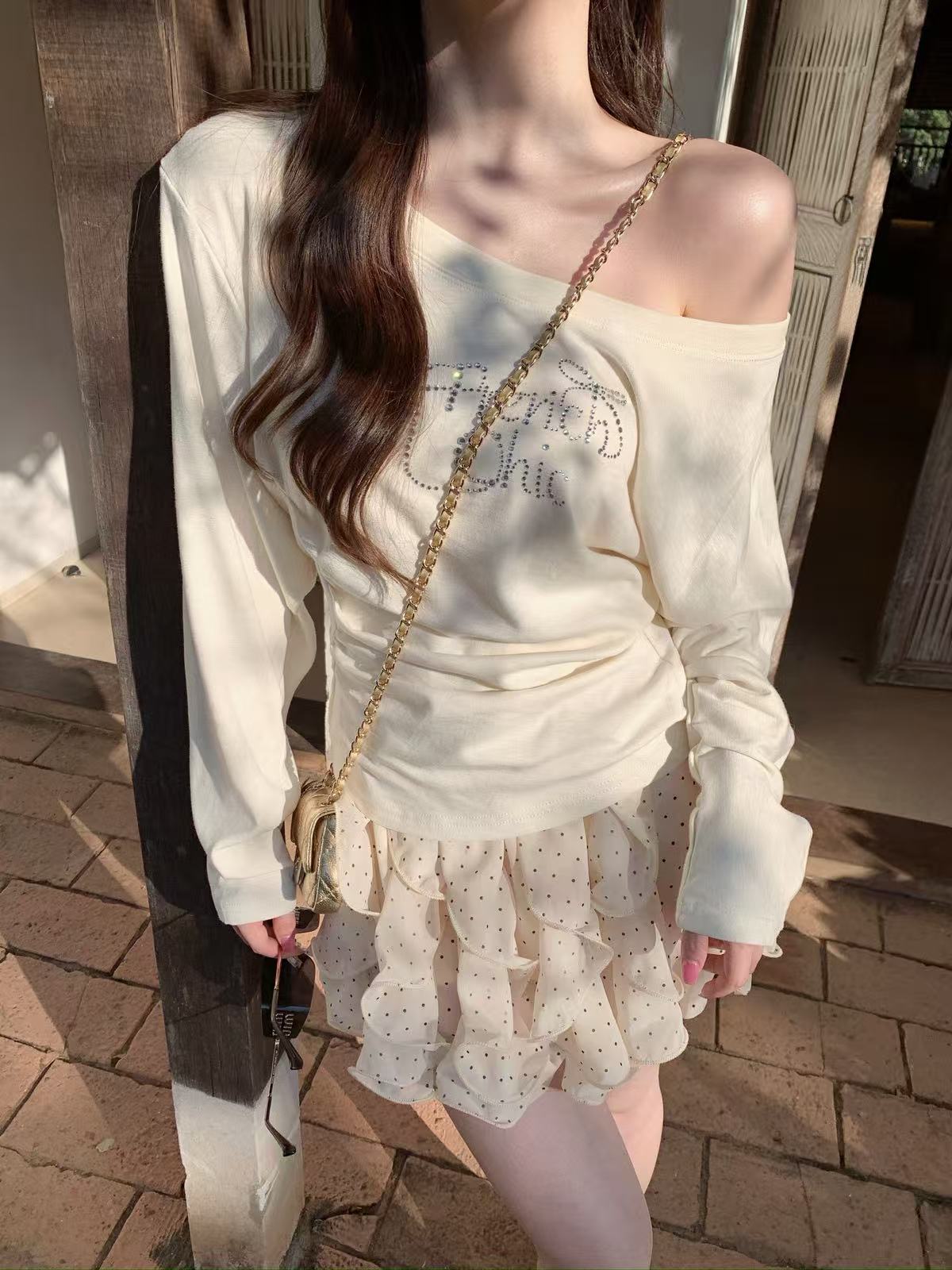 Kelly Designs Shiny Letters Off Shoulder Top (Instock)