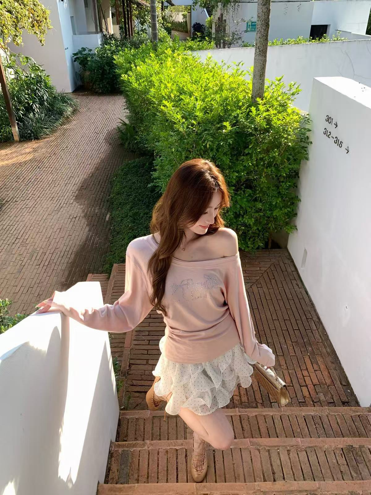 Kelly Designs Shiny Letters Off Shoulder Top (Instock)