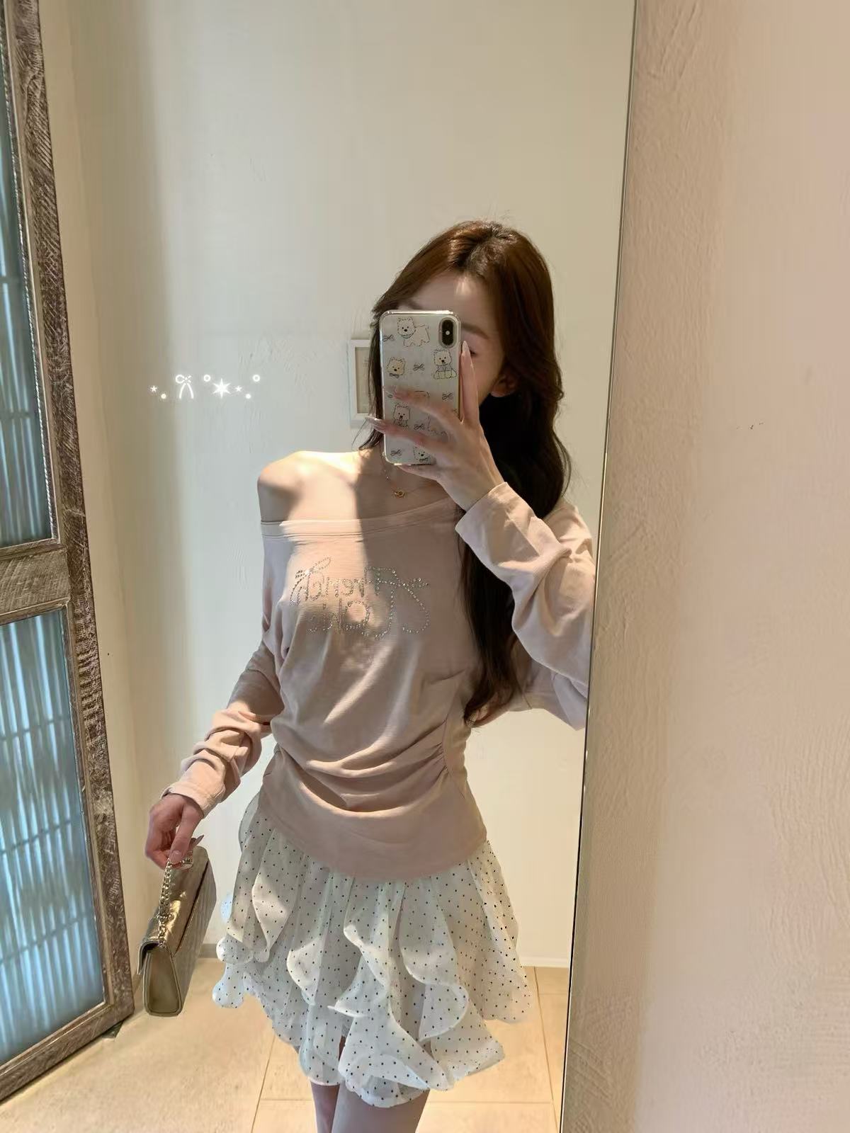 Kelly Designs Shiny Letters Off Shoulder Top (Instock)