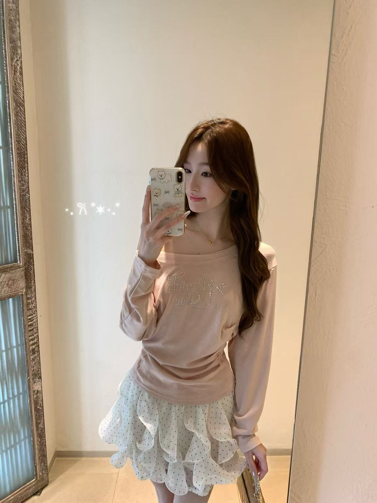 Kelly Designs Shiny Letters Off Shoulder Top (Instock)