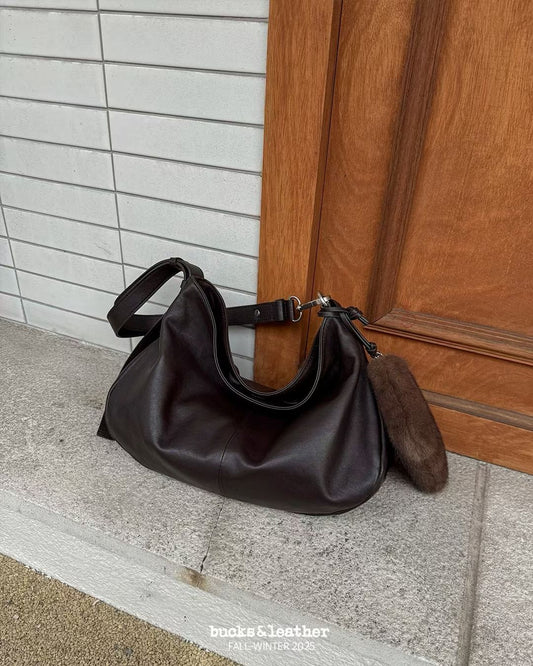 Korean APM Collection BUCKS&LEATHER Brown Leather Bag (Preorder)