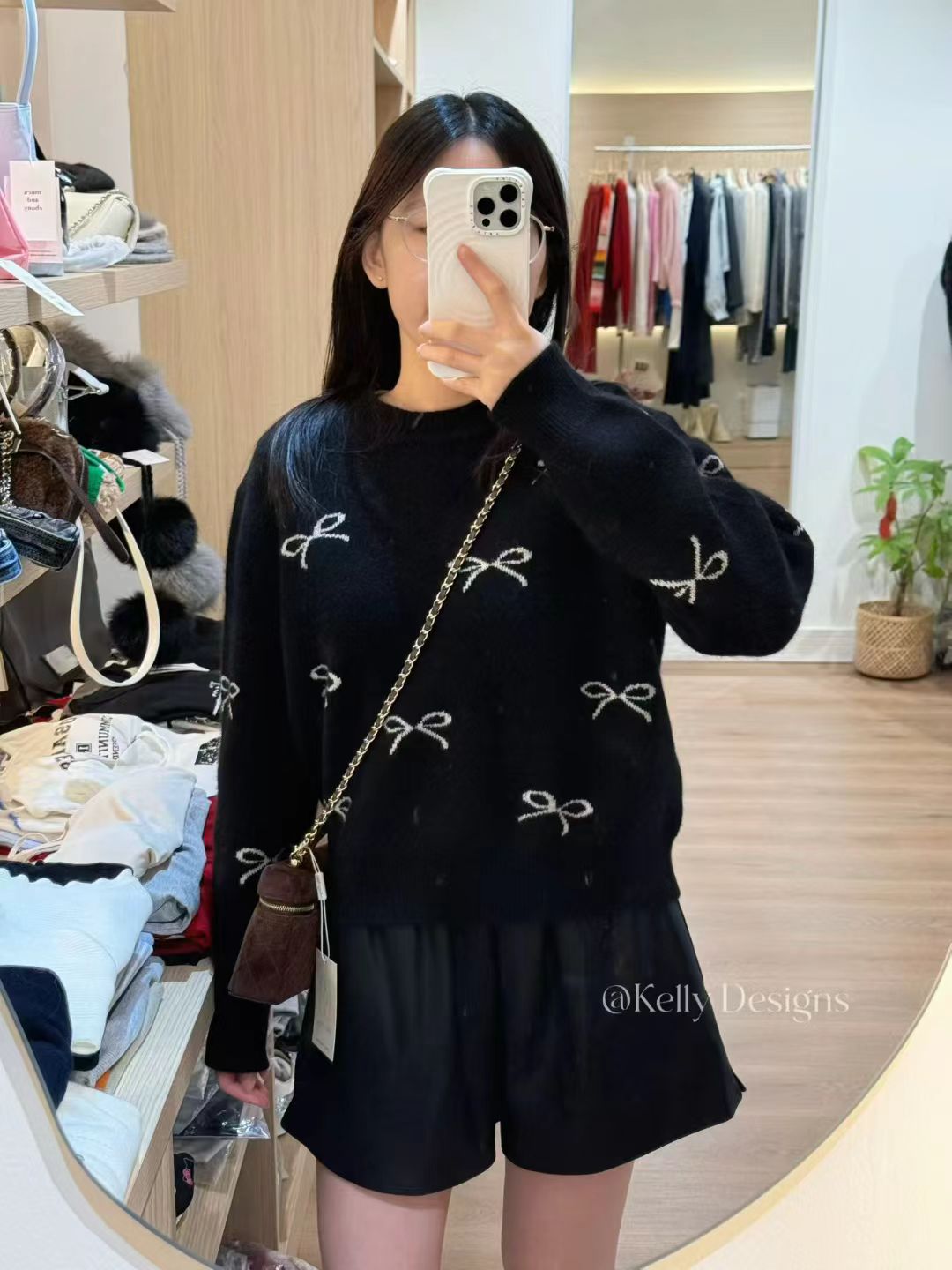 Korean Collection Ribbons Raccoon Thick Black Sweater (Instock)
