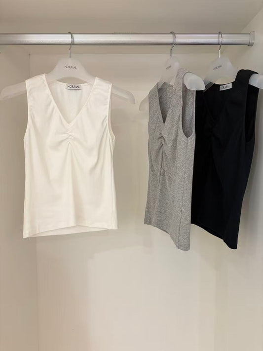 Korean APM Collection V Neck Tank Top-3 Colors (Instock)