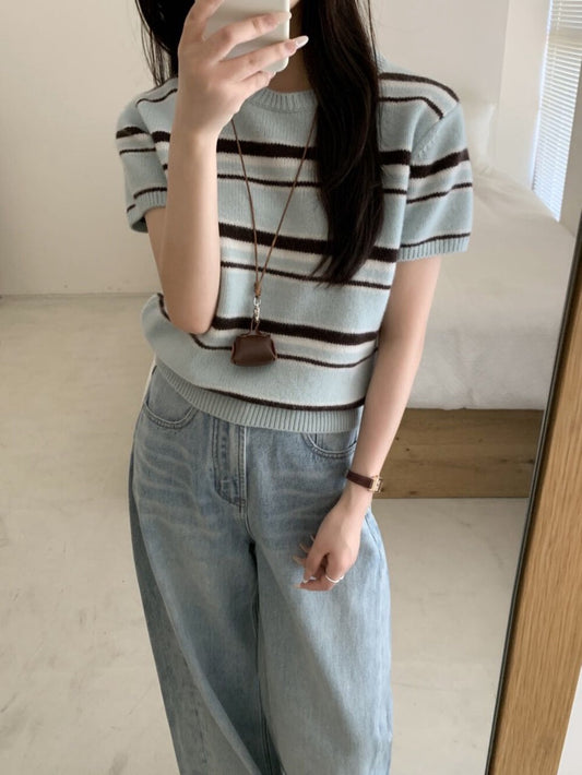 Kelly Designs Mint Stripe Wool Top (Instock)