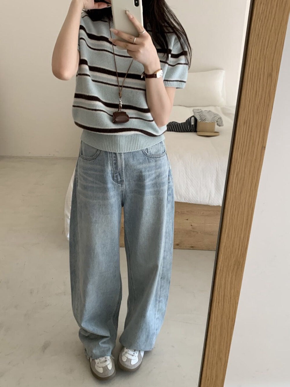 Kelly Designs Mint Stripe Wool Top (Instock)