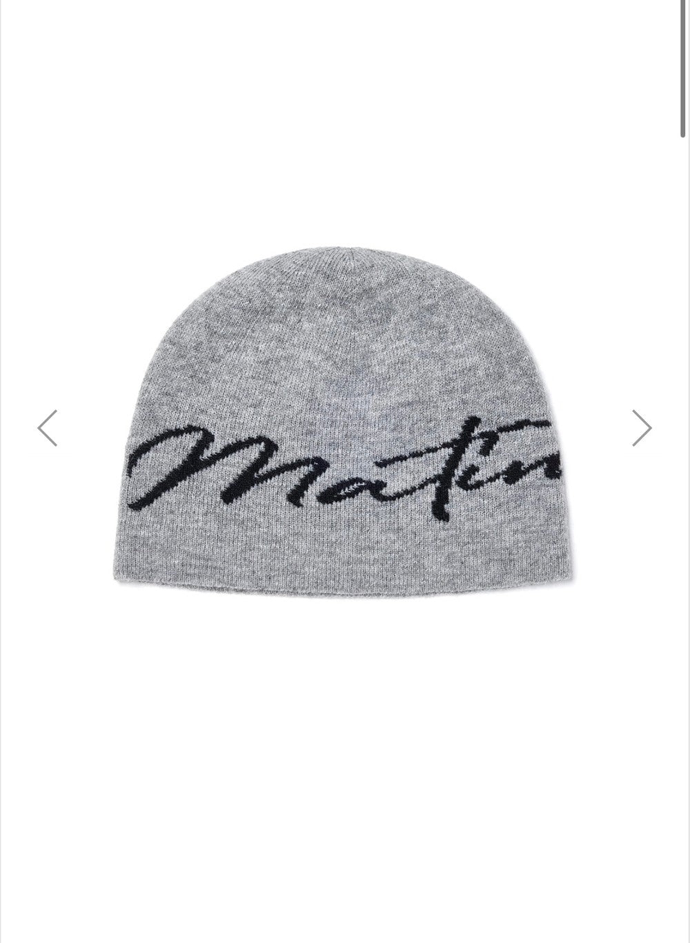 MATIN KIM MATIN LOGO SCRIPT BEANIE IN GREY (Instock)
