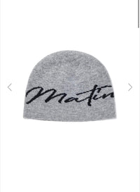 MATIN KIM MATIN LOGO SCRIPT BEANIE IN GREY (preorder)