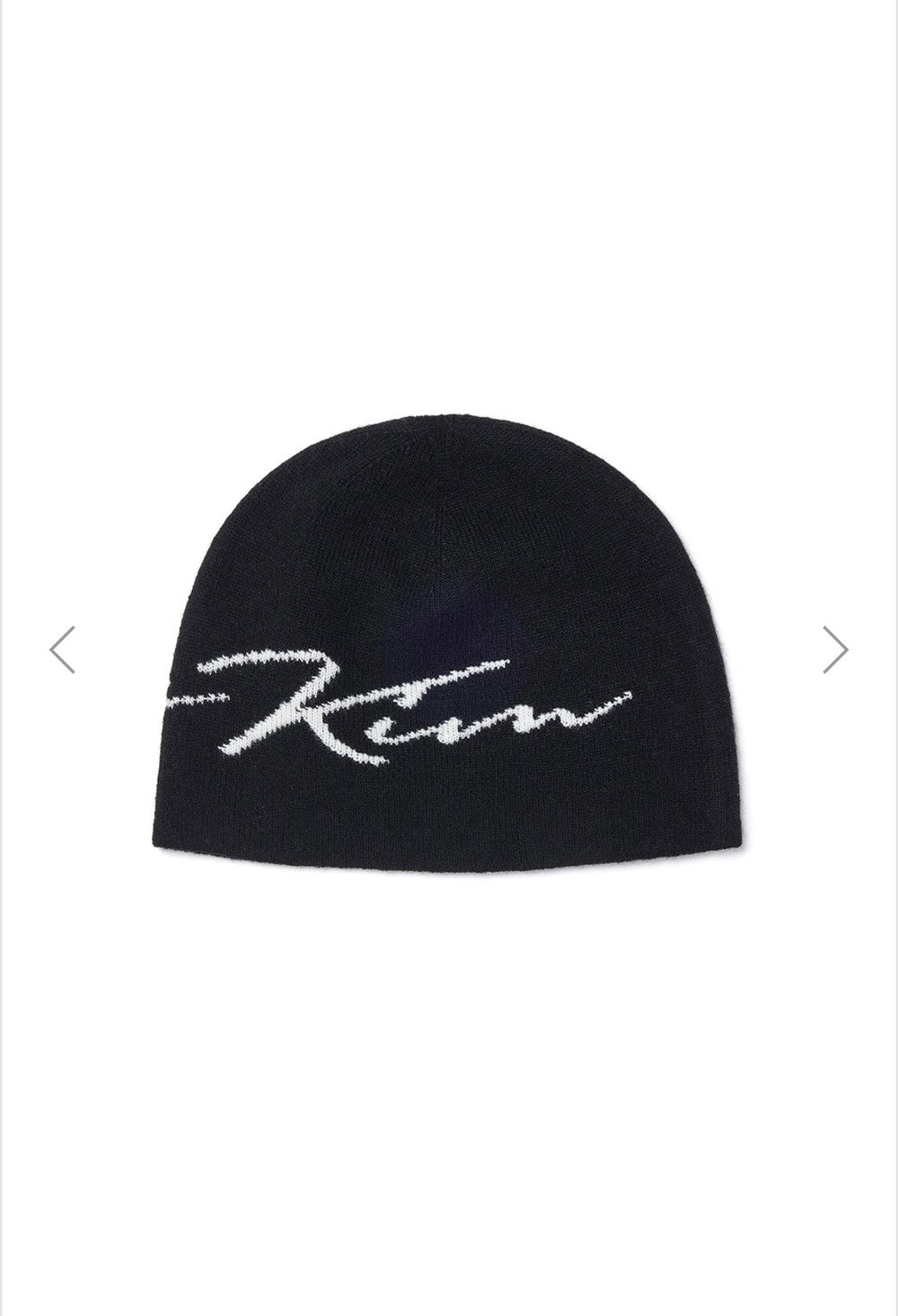 MATIN KIM MATIN LOGO SCRIPT BEANIE IN BLACK (Instock)