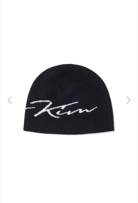 MATIN KIM MATIN LOGO SCRIPT BEANIE IN BLACK (Instock)