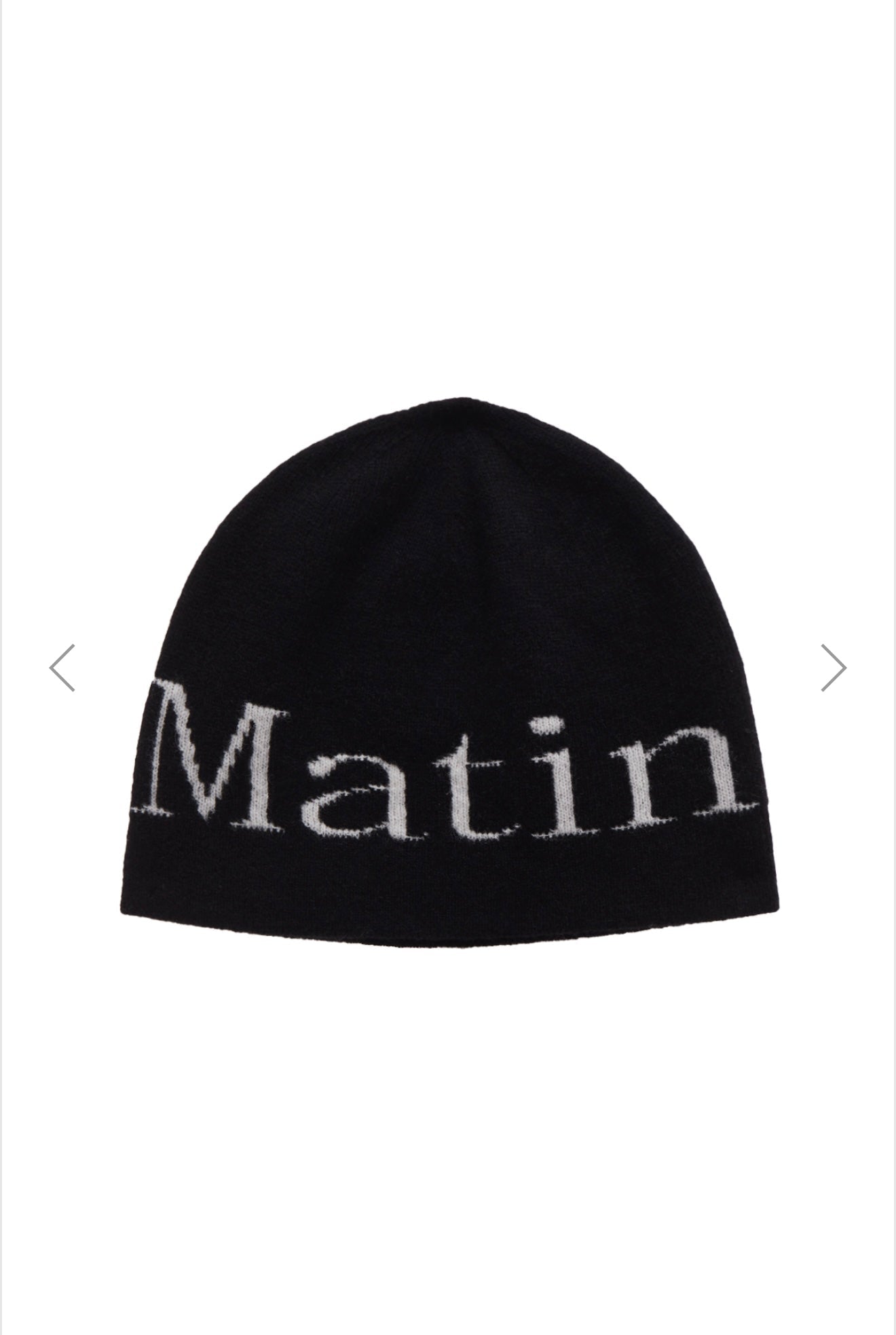 MATIN KIM LOGO JACQUARD SHORT BEANIE IN BLACK (Preorder)