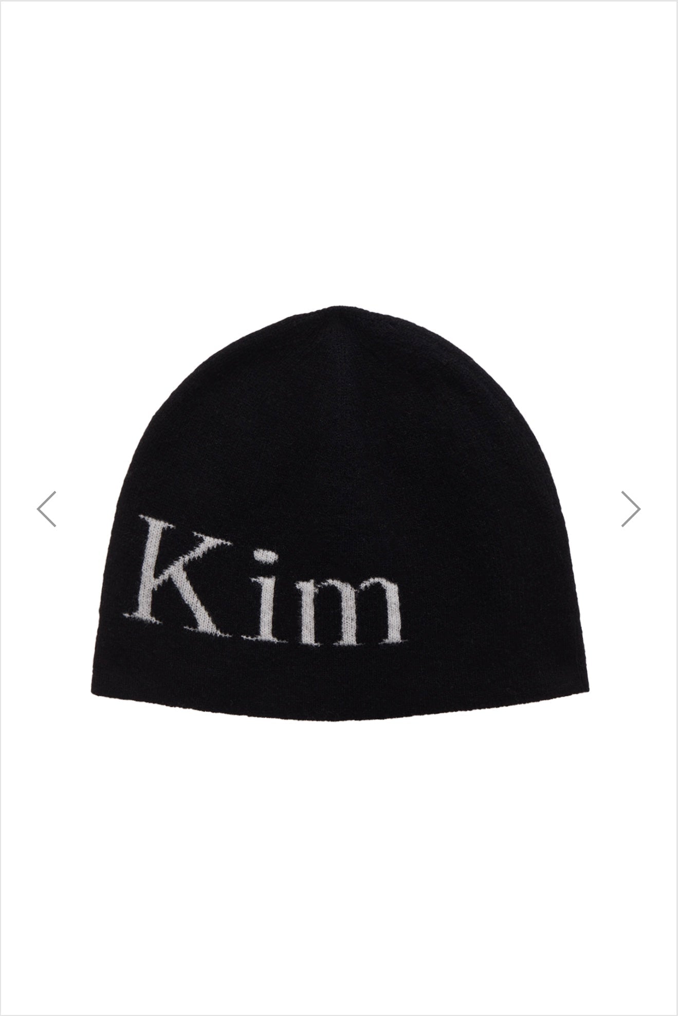 MATIN KIM LOGO JACQUARD SHORT BEANIE IN BLACK (Preorder)