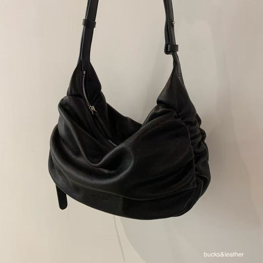 Korean APM Collection BUCKS&LEATHER Black Leather Bag (Instock)