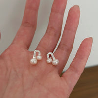 Kelly Designs Sterling Silver Curved Pearl Stud Earrings(Instock)