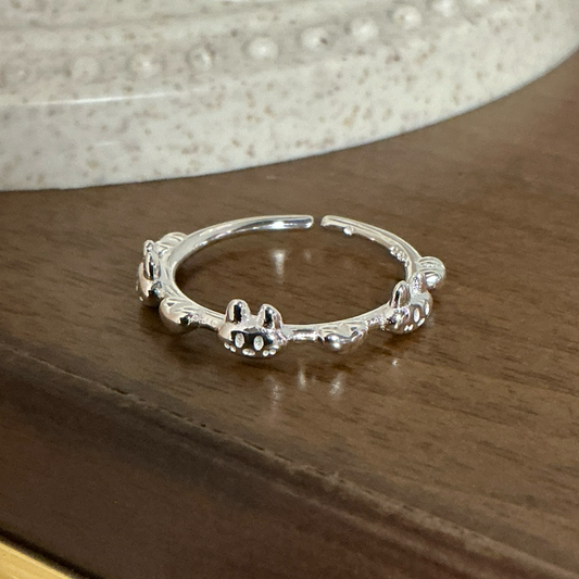 Kelly Designs  925 Silver Cute Rabbit Band Ring (Instock)