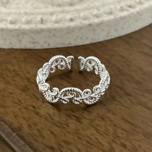 Kelly Designs Sterling Silver Lace Filigree Open Ring (Instock)
