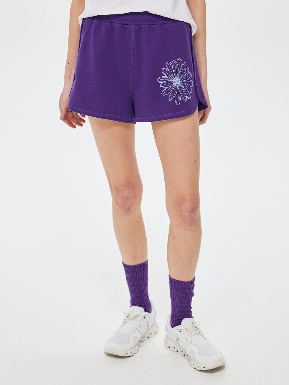 Mardi Mercredi Mini Sweat Shorts Flower Purple (Instock)