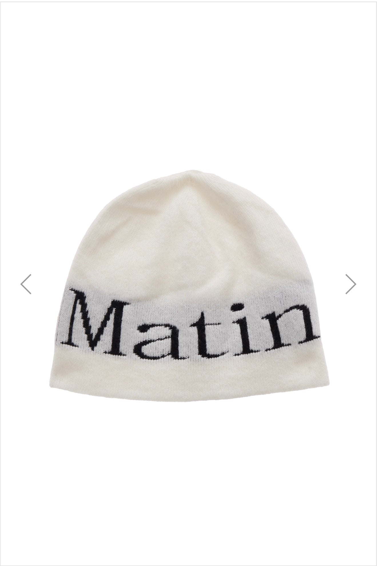 MATIN KIM LOGO JACQUARD SHORT BEANIE IN WHITE (Preorder)
