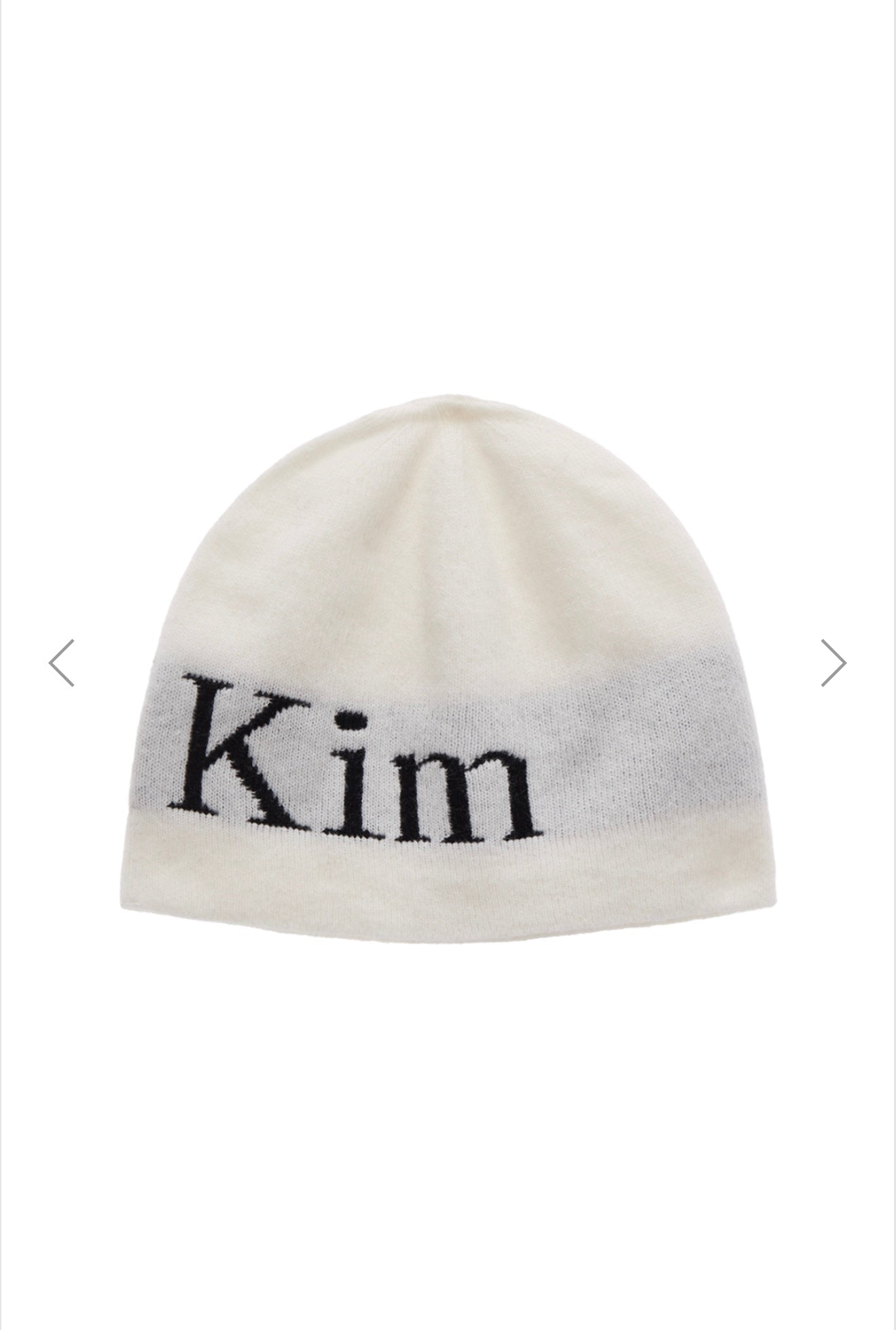 MATIN KIM LOGO JACQUARD SHORT BEANIE IN WHITE (Instock)
