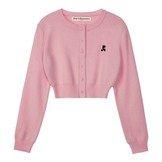 Rest&Recreation CROPPED KNIT CARDIGAN - PINK(Instock)