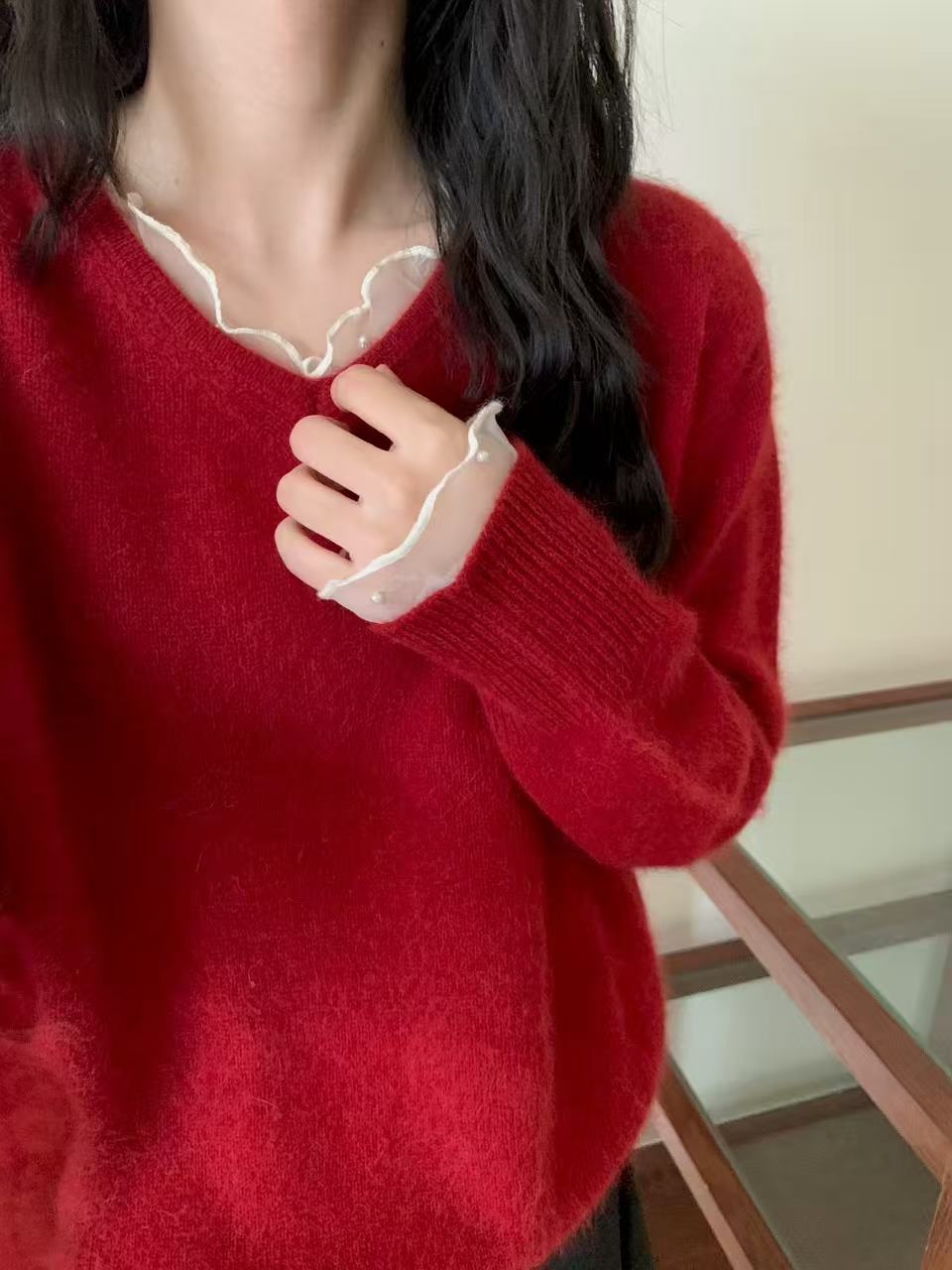 Kelly Designs Soft Brushed Wool Knit Sweater – Cherry Red (Instock)