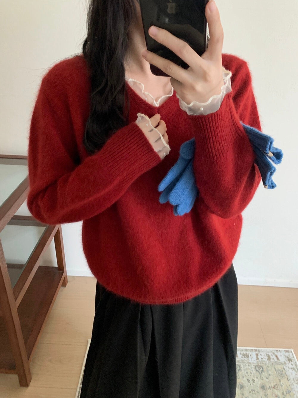 Kelly Designs Soft Brushed Wool Knit Sweater – Cherry Red (Instock)