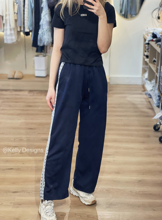 Korean APM Collection Casual Navy Lace Pants (Instock)