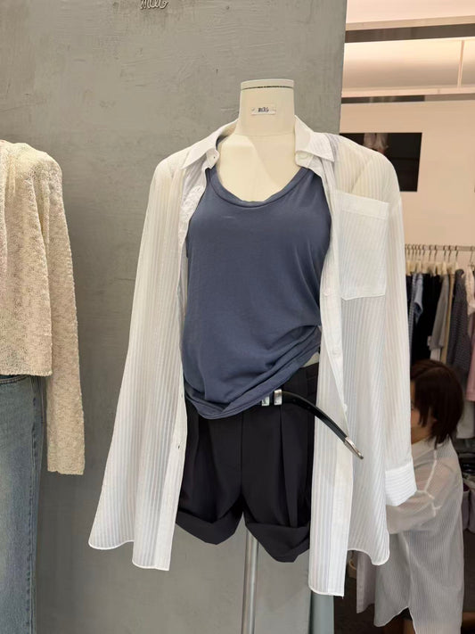 Korean APM Collection Tank Top, White Shirt and Shorts (Instock)