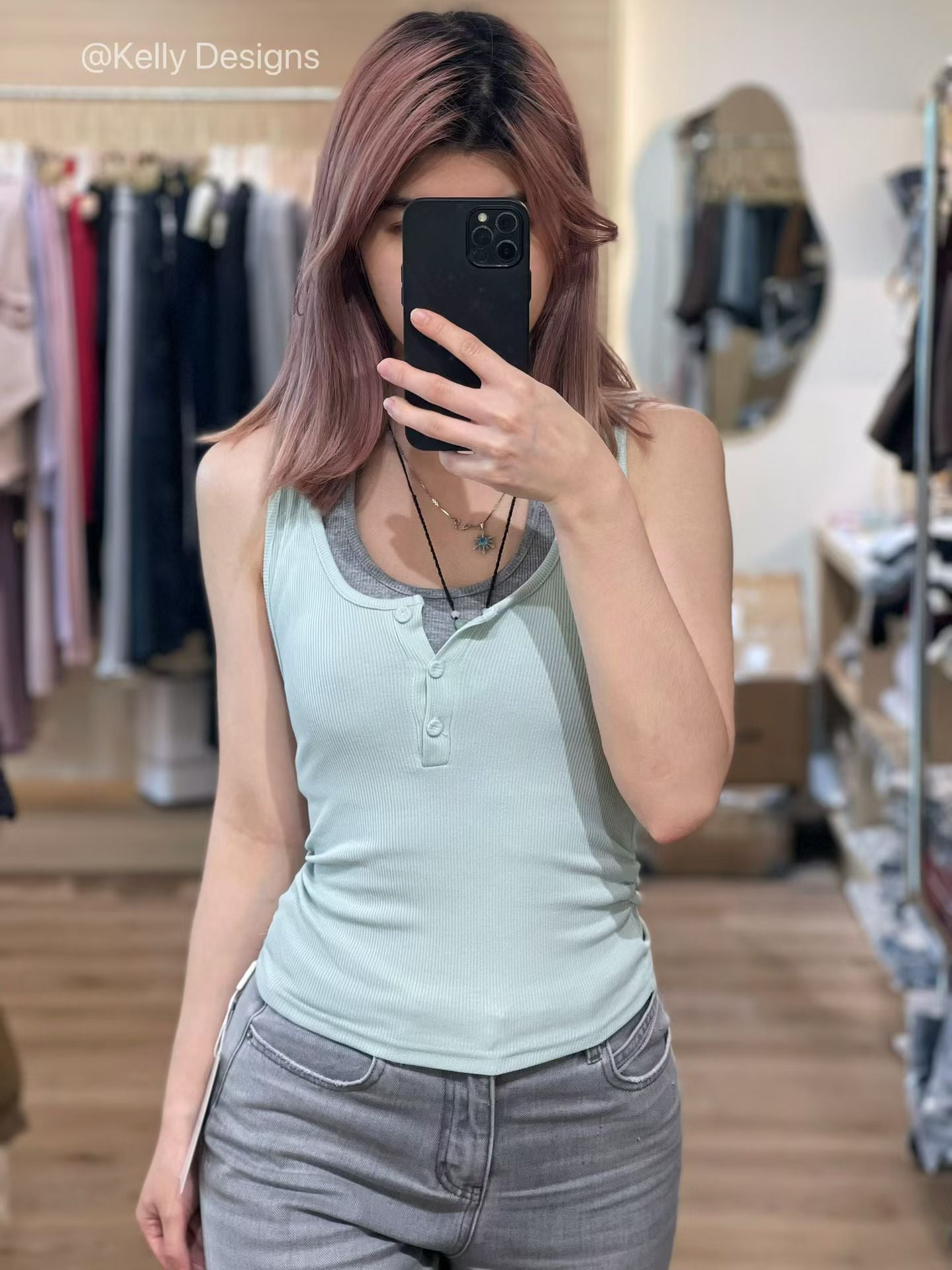 Collection Coréenne APM Faux Lot de 2 Débardeurs (En stock)