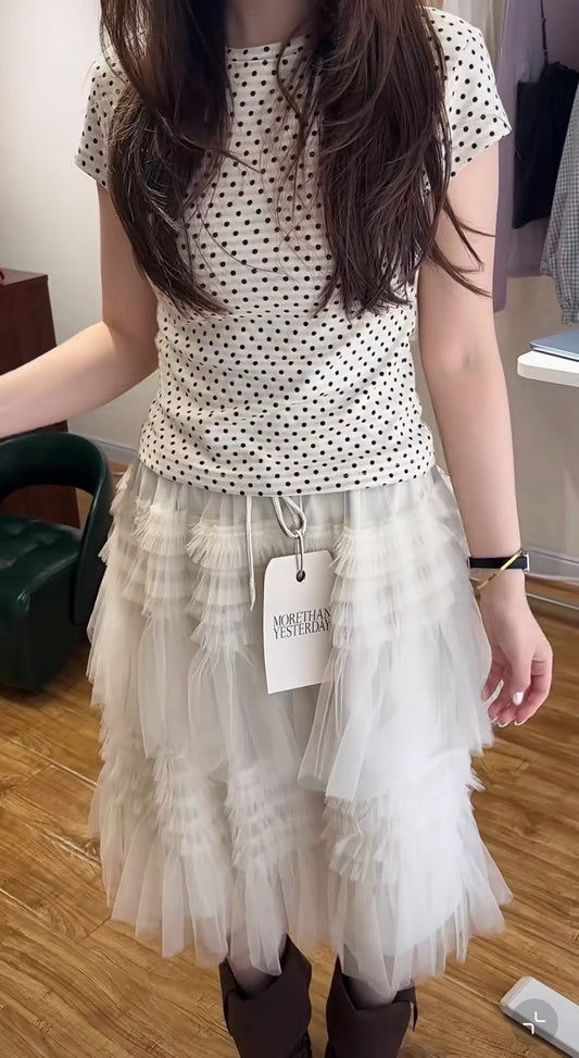 Korean APM Collection Puffy White Skirt (Instock)