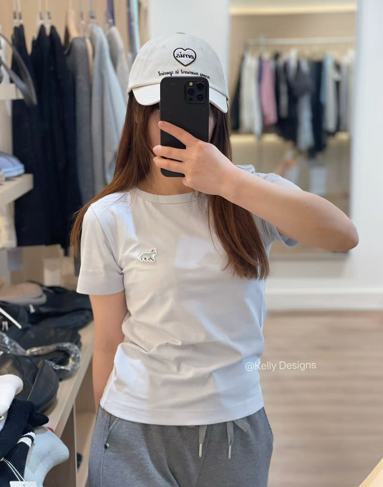 Korean Collection Nerdy Emboridery Tshirt Blue (Instock)