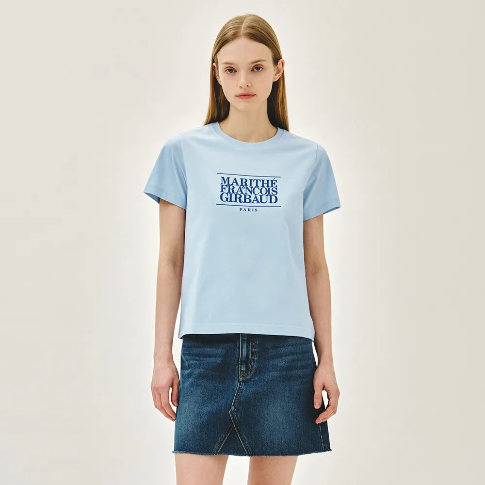 Marithe W CLASSIC LOGO TEE Ice Blue(Instock)
