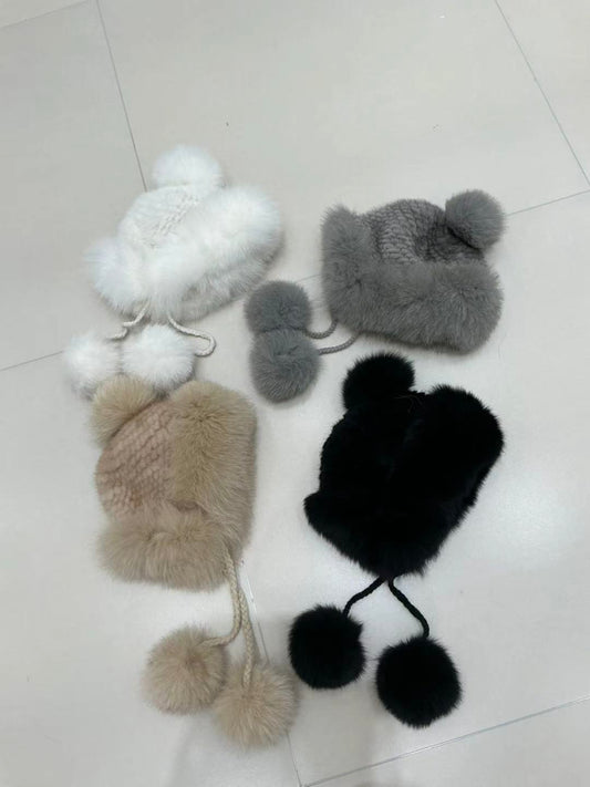 Kelly Designs Three Colors Premium Mink Knit Cap (Instock)