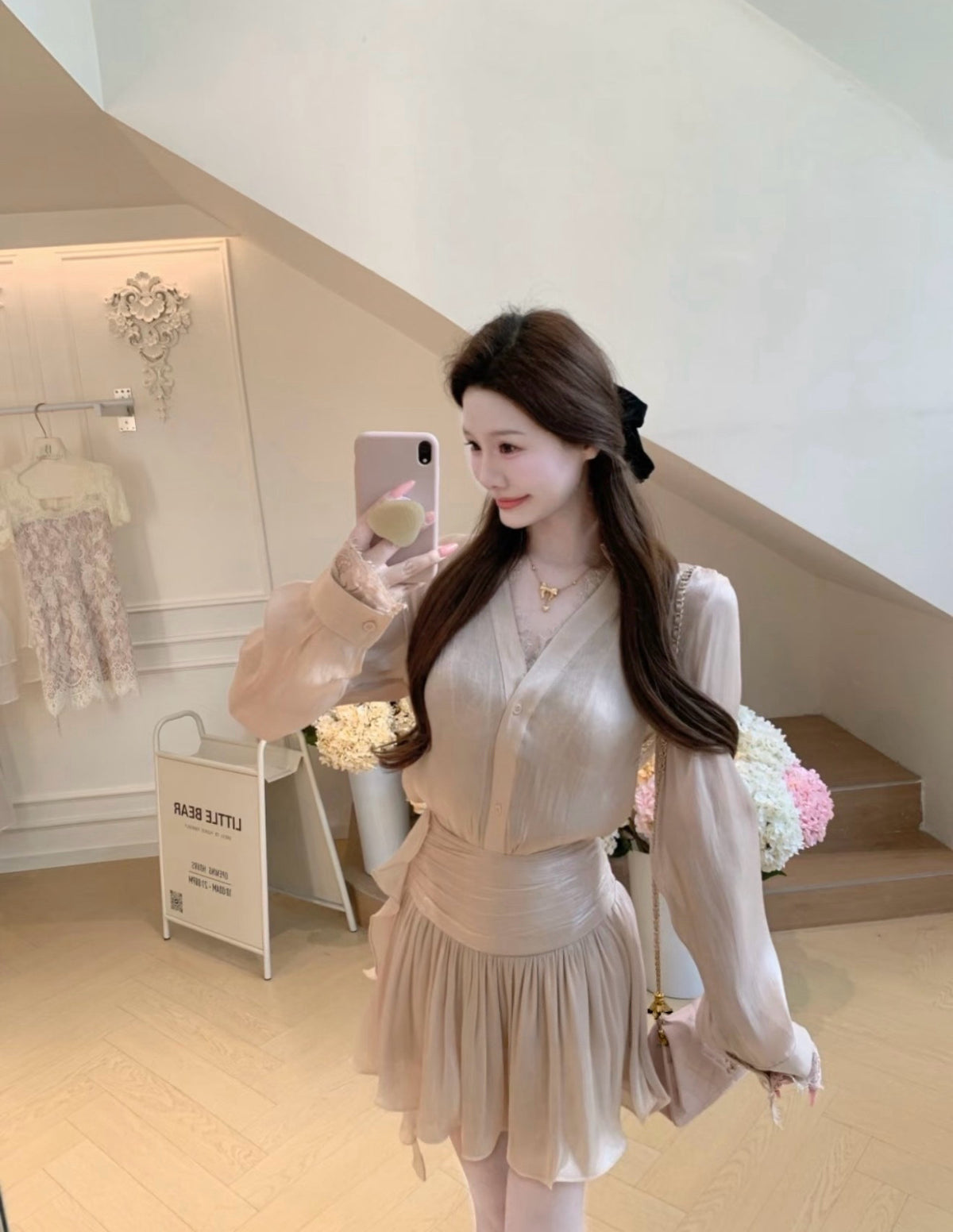 Kelly Designs Elegant Chiffon Two-Piece Pink Set (Instock)