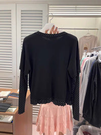 Korean APM Collection Puppy Layered Long Sleeve Top - 2 Colors (Instock)