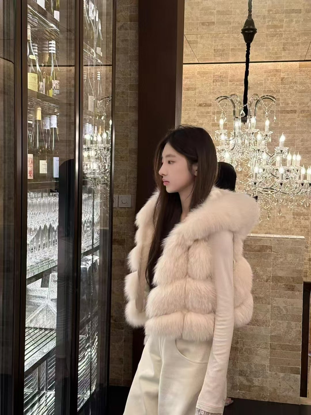 Kelly Designs Fox Fur Vest 4 colors Hoodie Jacket (Instock)