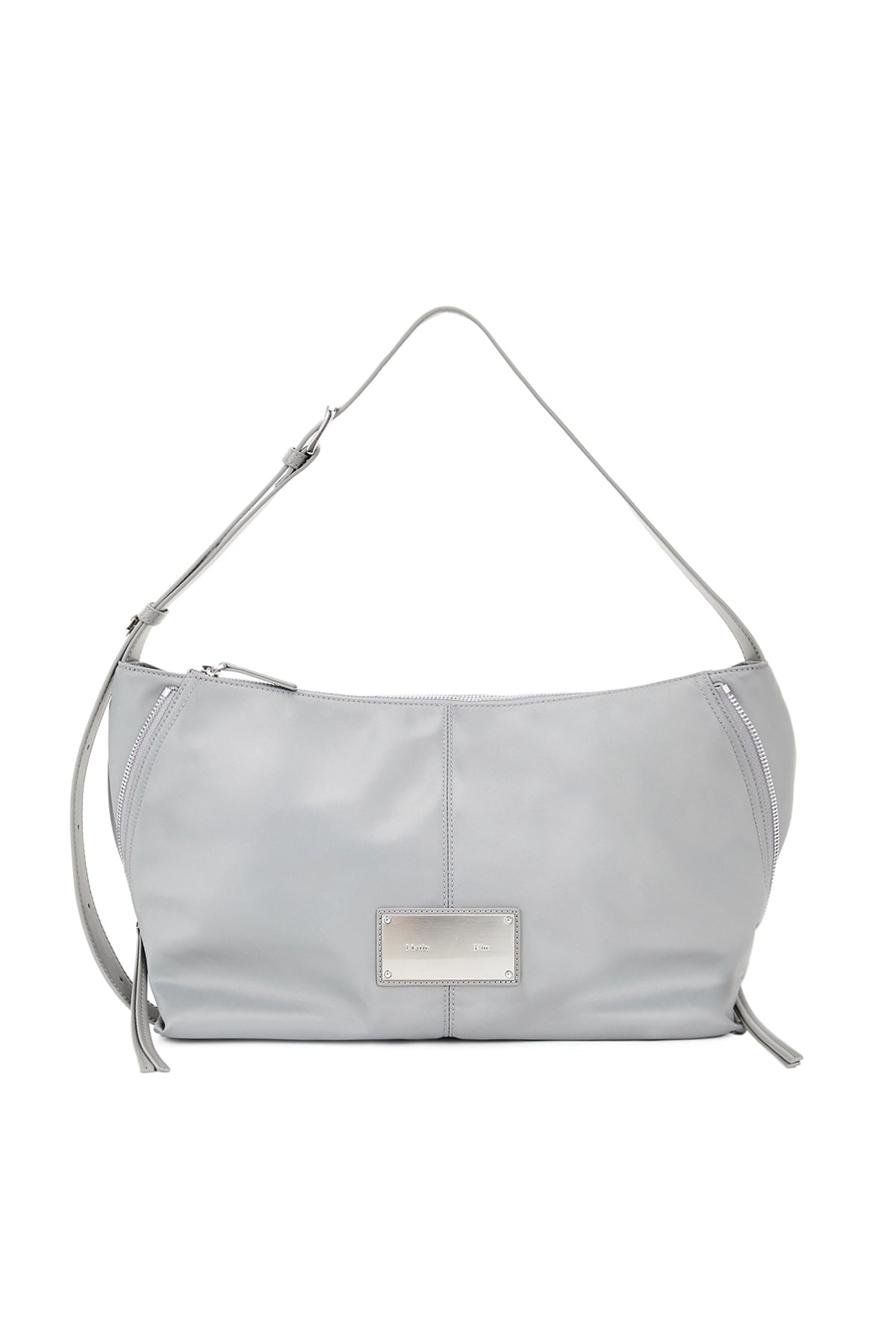 Matin Kim SIDE ZIPPER FABRIC SHOULDER BAG IN GREY (Instock)