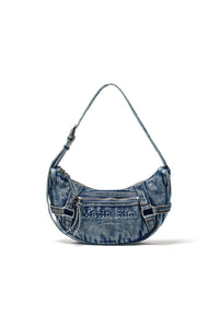Matin Kim MATIN WASHED DENIM MINI HOBO BAG IN BLUE (Preorder)