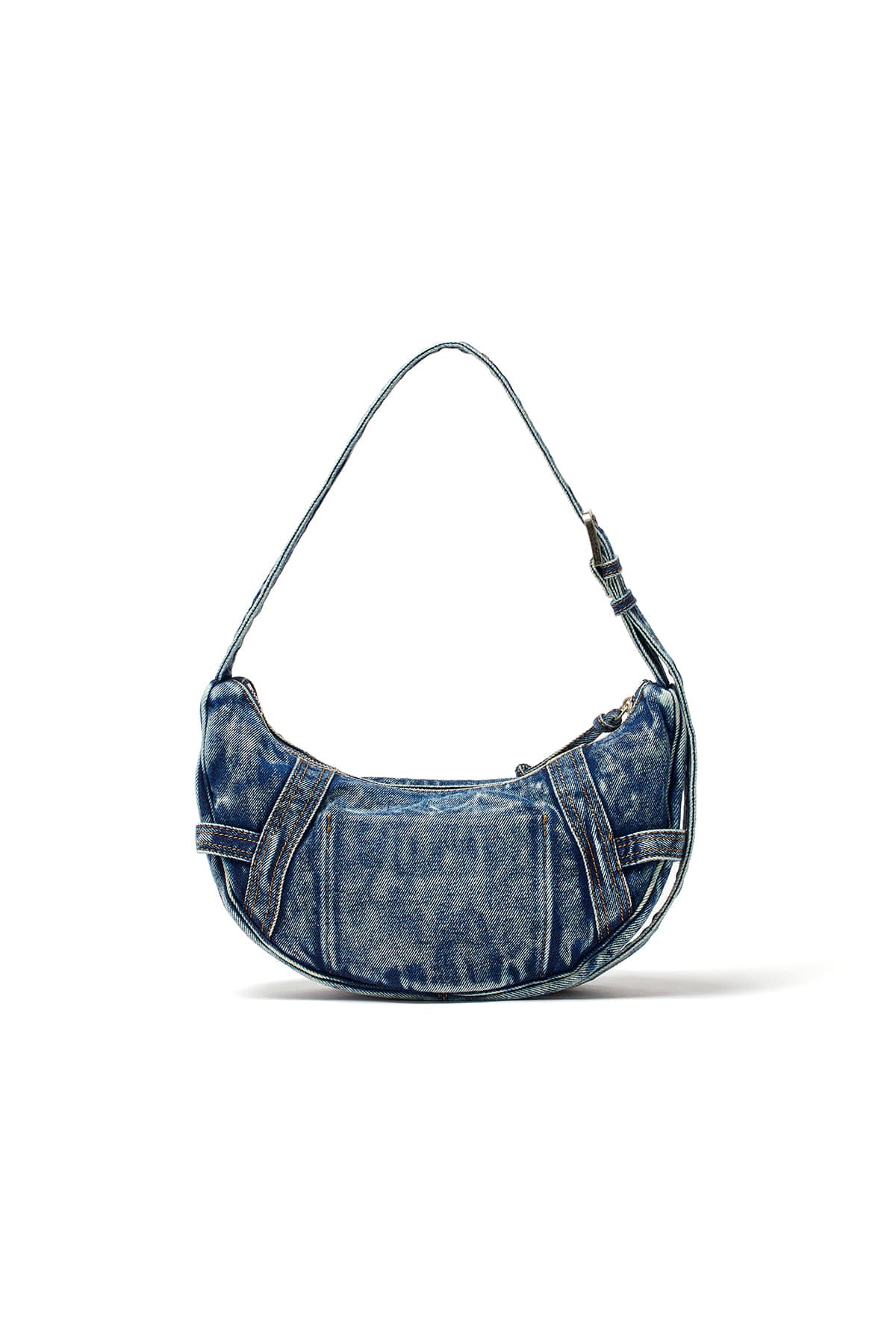 Matin Kim MATIN WASHED DENIM MINI HOBO BAG IN BLUE (Instock)