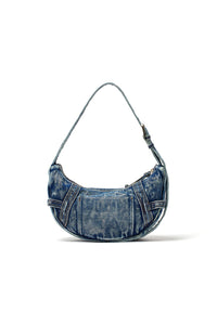 Matin Kim MATIN WASHED DENIM MINI HOBO BAG IN BLUE (Preorder)