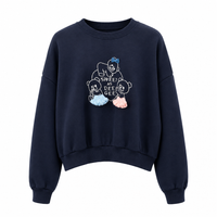 Korean Handmade Bear Appliqué Sweatshirt (Instock)