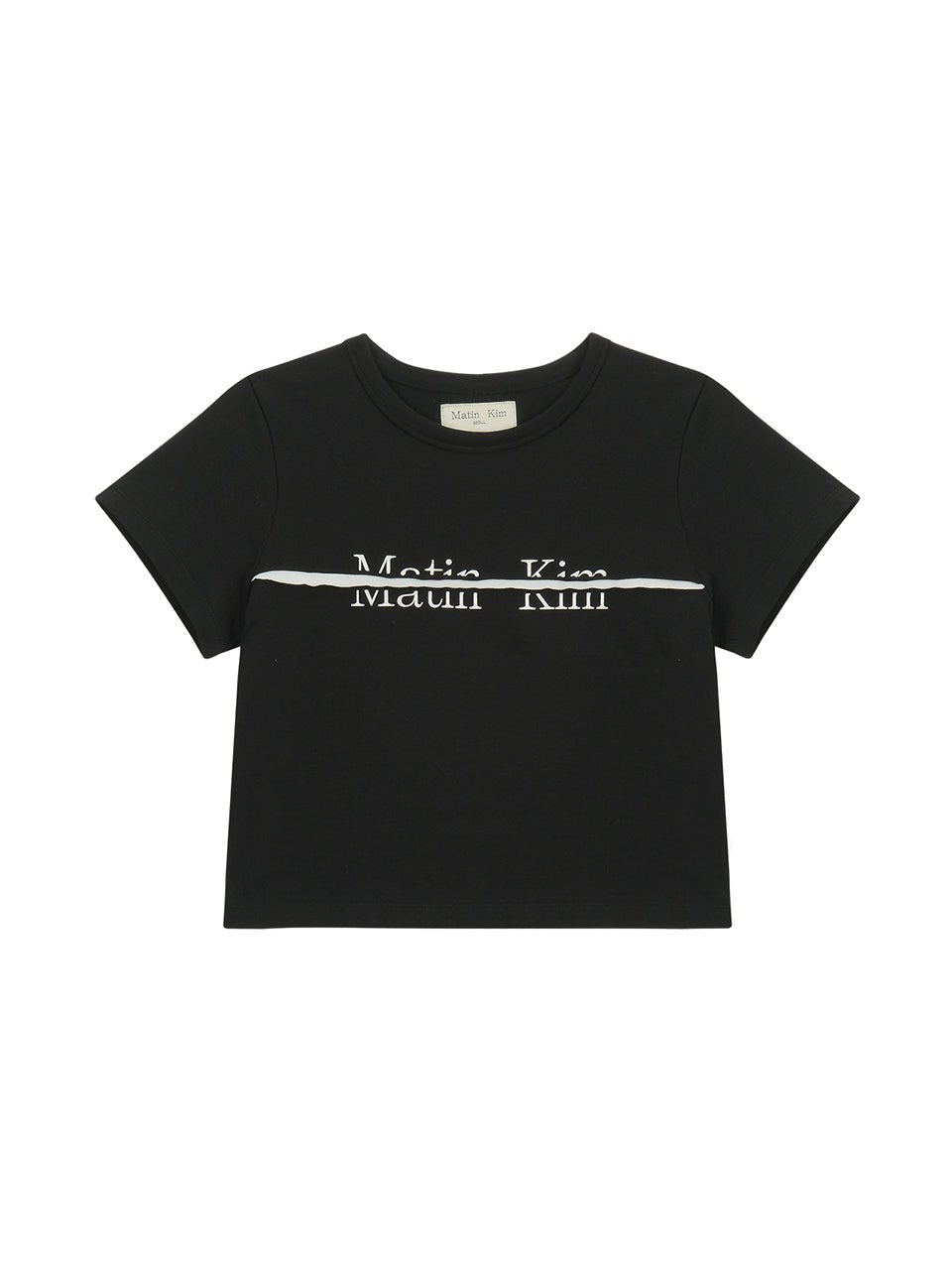 MATIN KIM LOGO CUTTED CROP TOP IN Black (Instock)