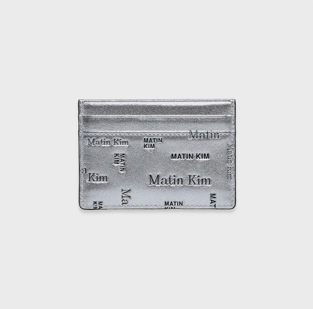 MATIN ALL-OVER LOGO CARD WALLET IN SILVER (Instock)