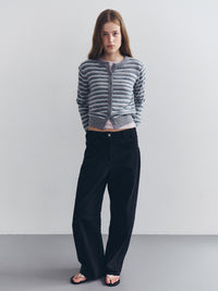 ROLAROLA Stripe Wool Blend Cardigan – Gray (Instock)