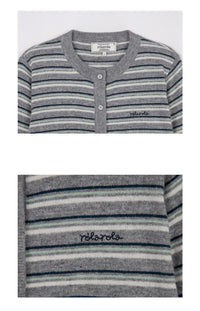 ROLAROLA Stripe Wool Blend Cardigan – Gray (Instock)