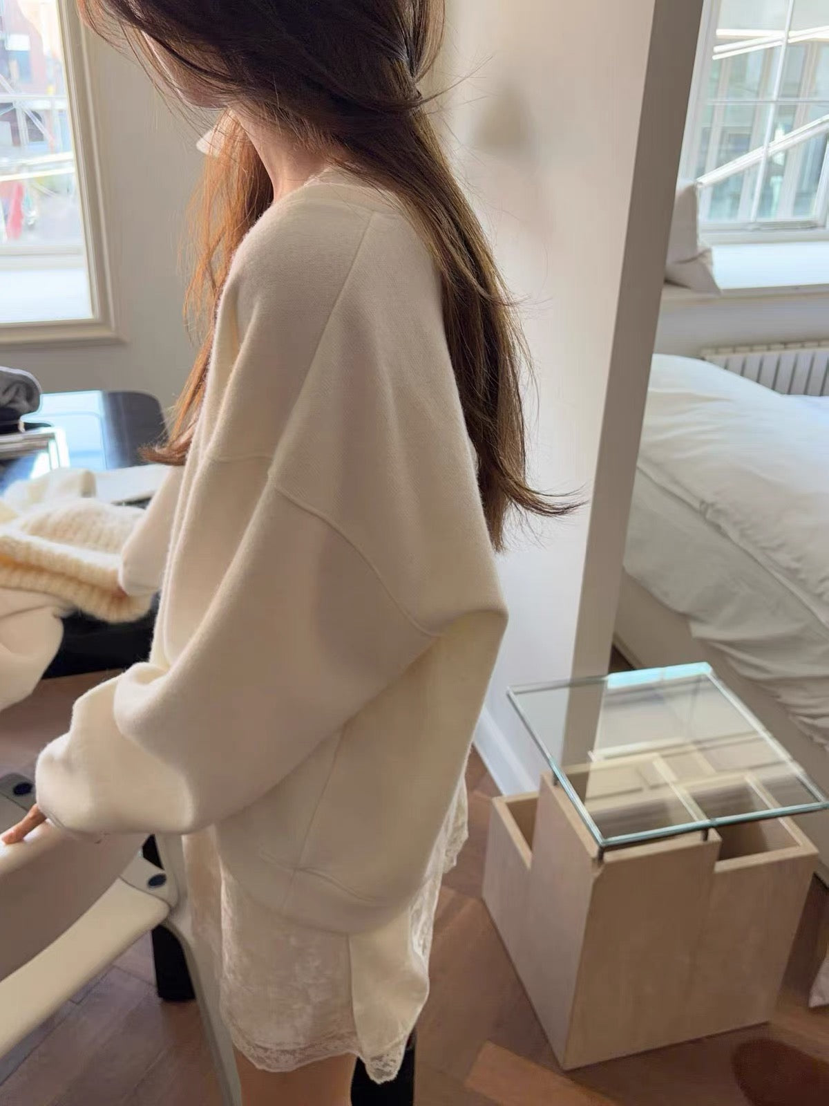 Korean APM Collection Soft Wool Blend V-Neck Oversized Sweater (Instock)