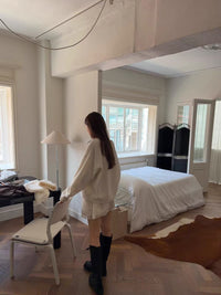 Korean APM Collection Soft Wool Blend V-Neck Oversized Sweater (Instock)