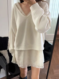 Korean APM Collection Soft Wool Blend V-Neck Oversized Sweater (Instock)